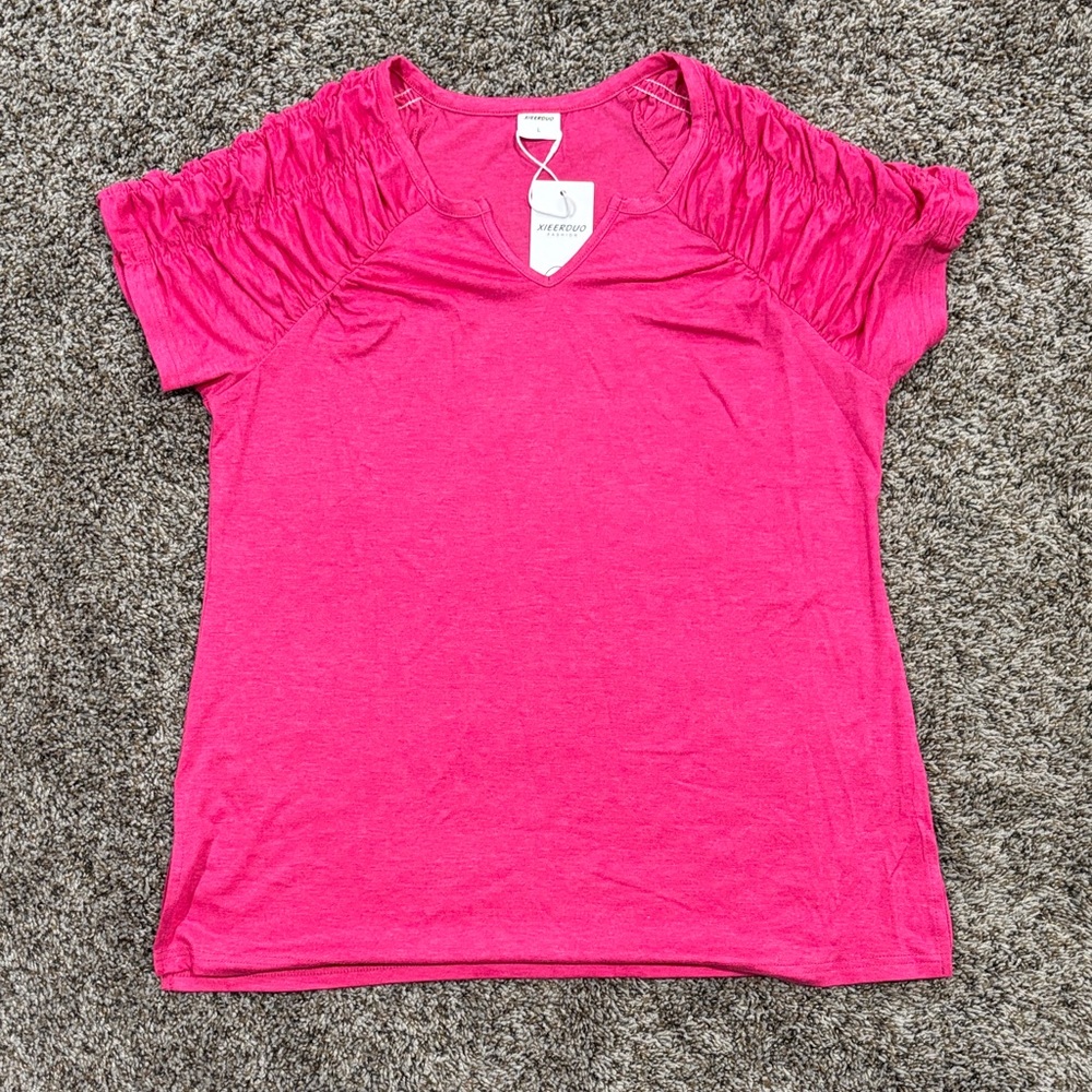 Vibrant Pink Short Sleeve Top